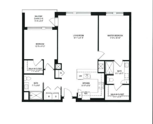 the howard independent living 2 bedroom floor plan