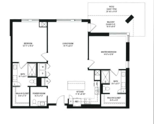 the lovell independent living two bedroom floor plan