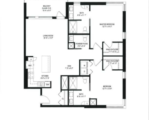 the milham indepdnent living 2 bedroom floor plan