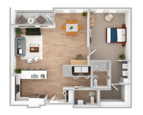 the crosstown 1 bedroom apartment floor plan