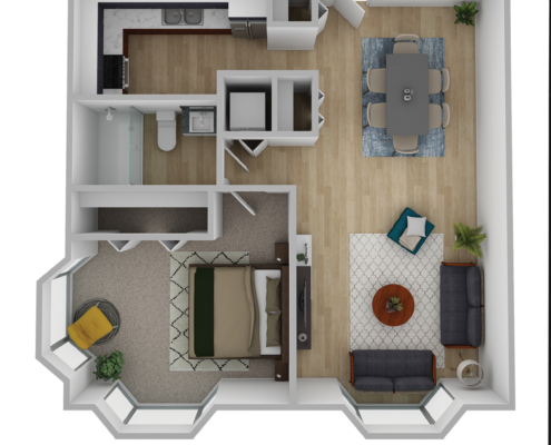 the walnut 1 bedroom floor plan