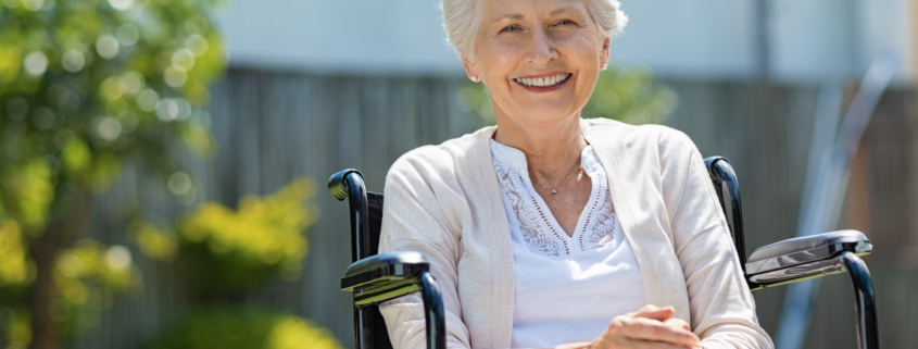 Senior woman in wheelchair